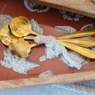 Stainless Steel Flower Spoon Set