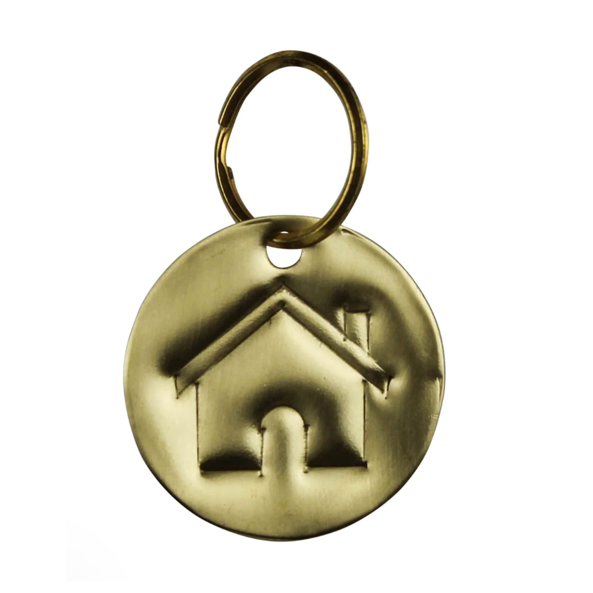 Pressed House Brass Keychain