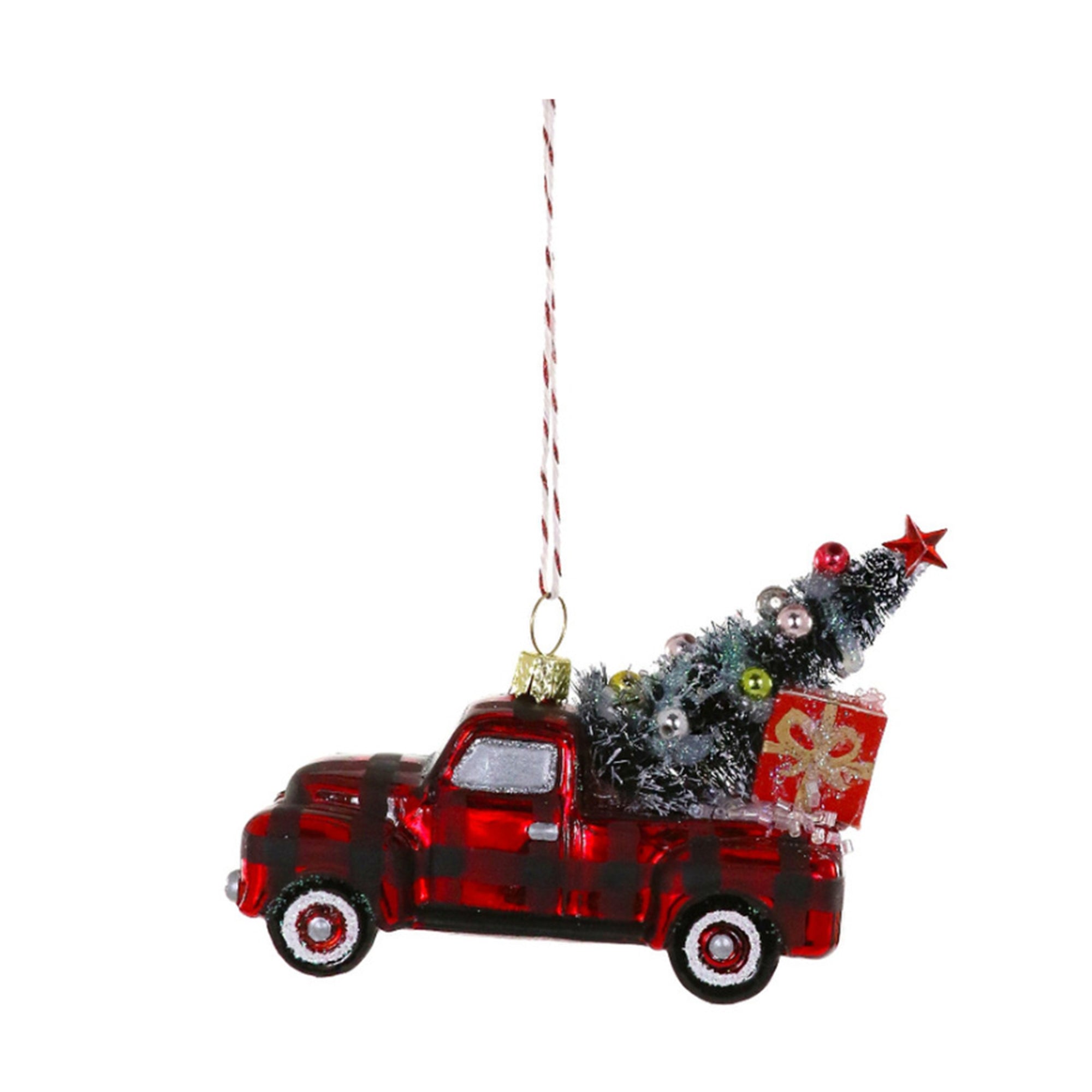 Buffalo Plaid Truck Ornament