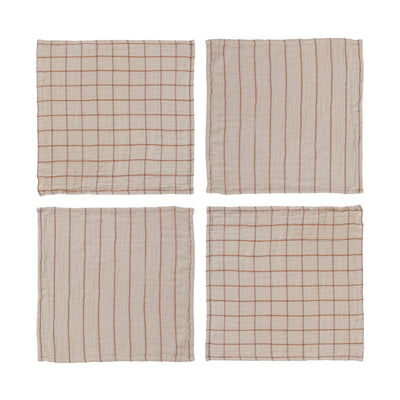 Natural and Rust Napkin Set
