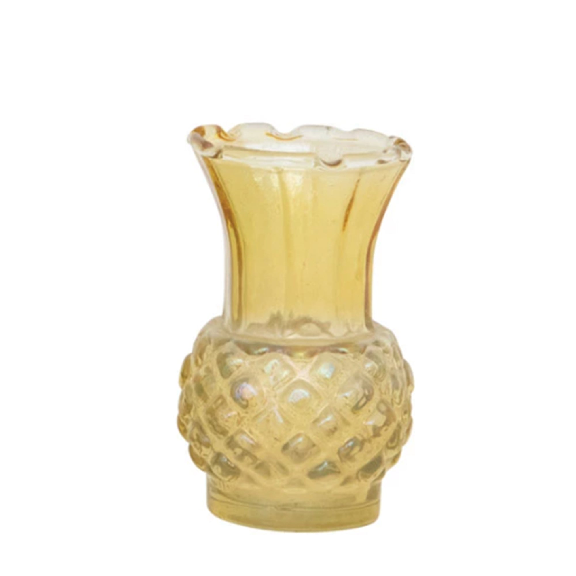 Debossed Yellow Glass Vase