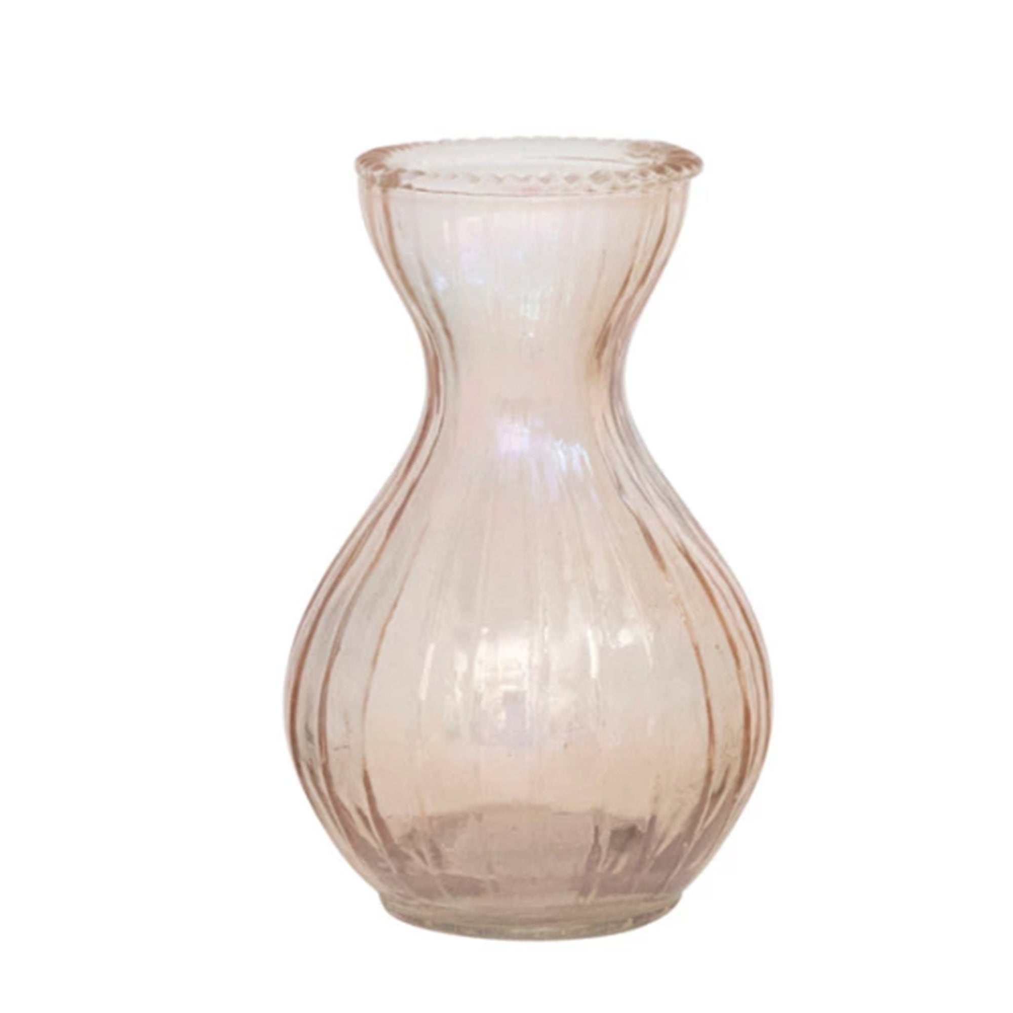 Debossed Pink Glass Vase