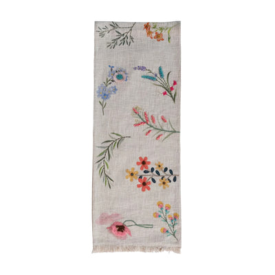Embroidered Floral Table Runner