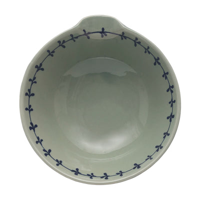 Hand-Painted Stoneware Bowl with Spout