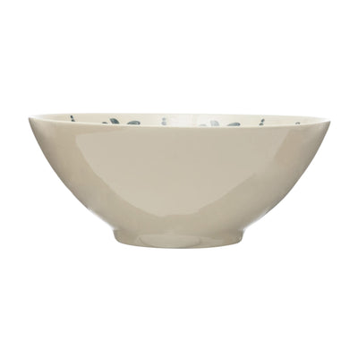 Hand-Stamped Large Stoneware Bowl