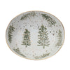 Oval Hand-Painted Stoneware Dish