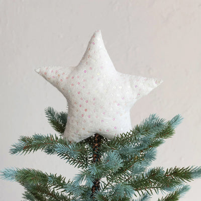 Sequin Wool Felt Star Tree Topper