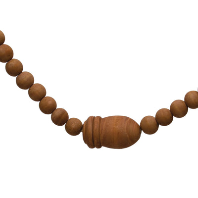 Wood Bead Garland with Acorns