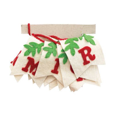 Wool Felt "Merry Christmas" Banner