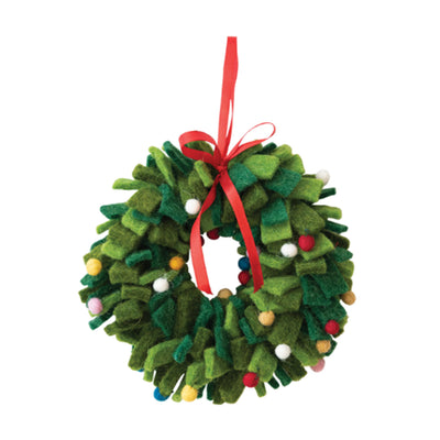 Handmade Wool Felt Wreath Ornament