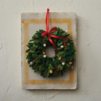 Handmade Wool Felt Wreath Ornament