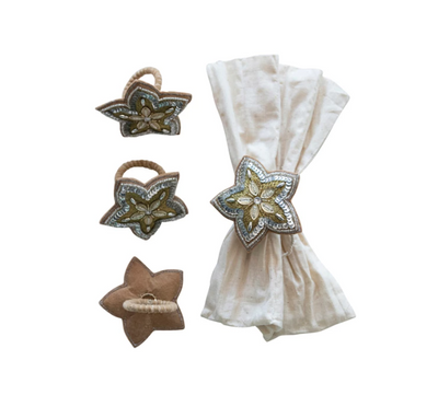 Embroidered Star Napkin Rings