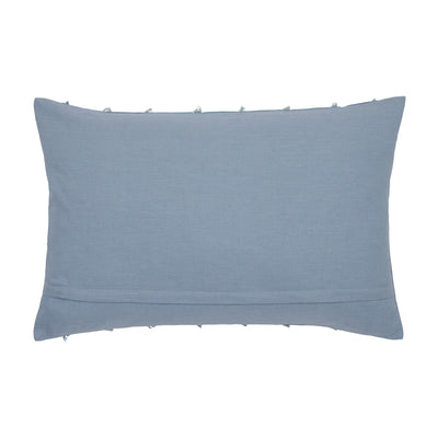 Fringed Light Indigo Pillow Cover