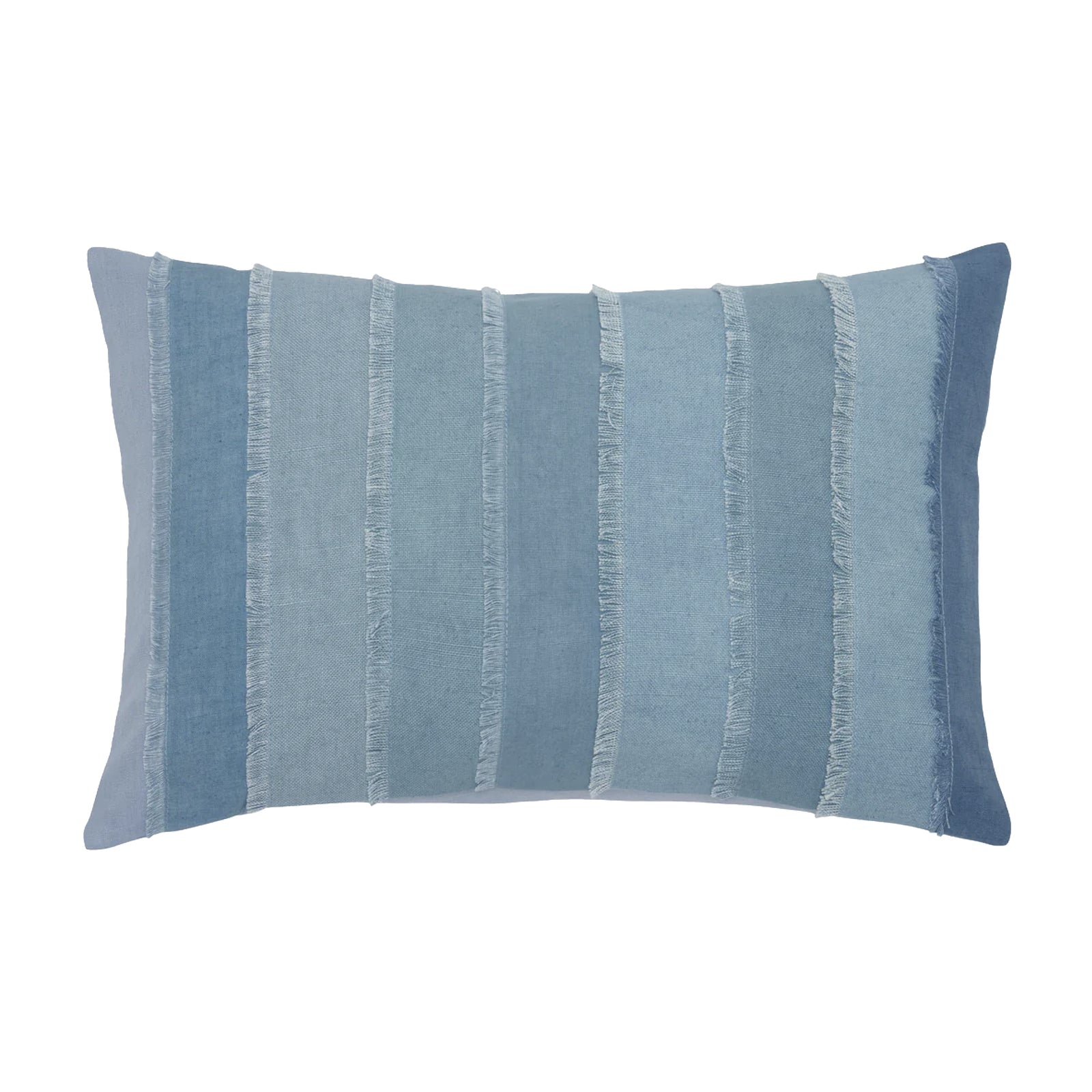 Fringed Light Indigo Pillow