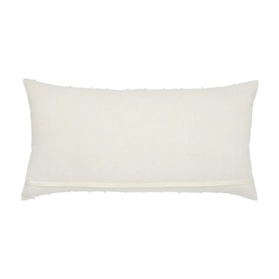 Fringed White Bolster Pillow