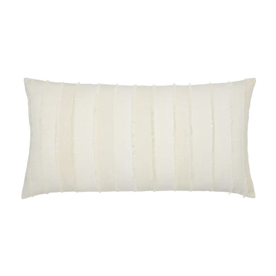 Fringed White Bolster Pillow Cover