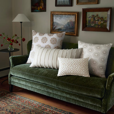 Fringed White Bolster Pillow