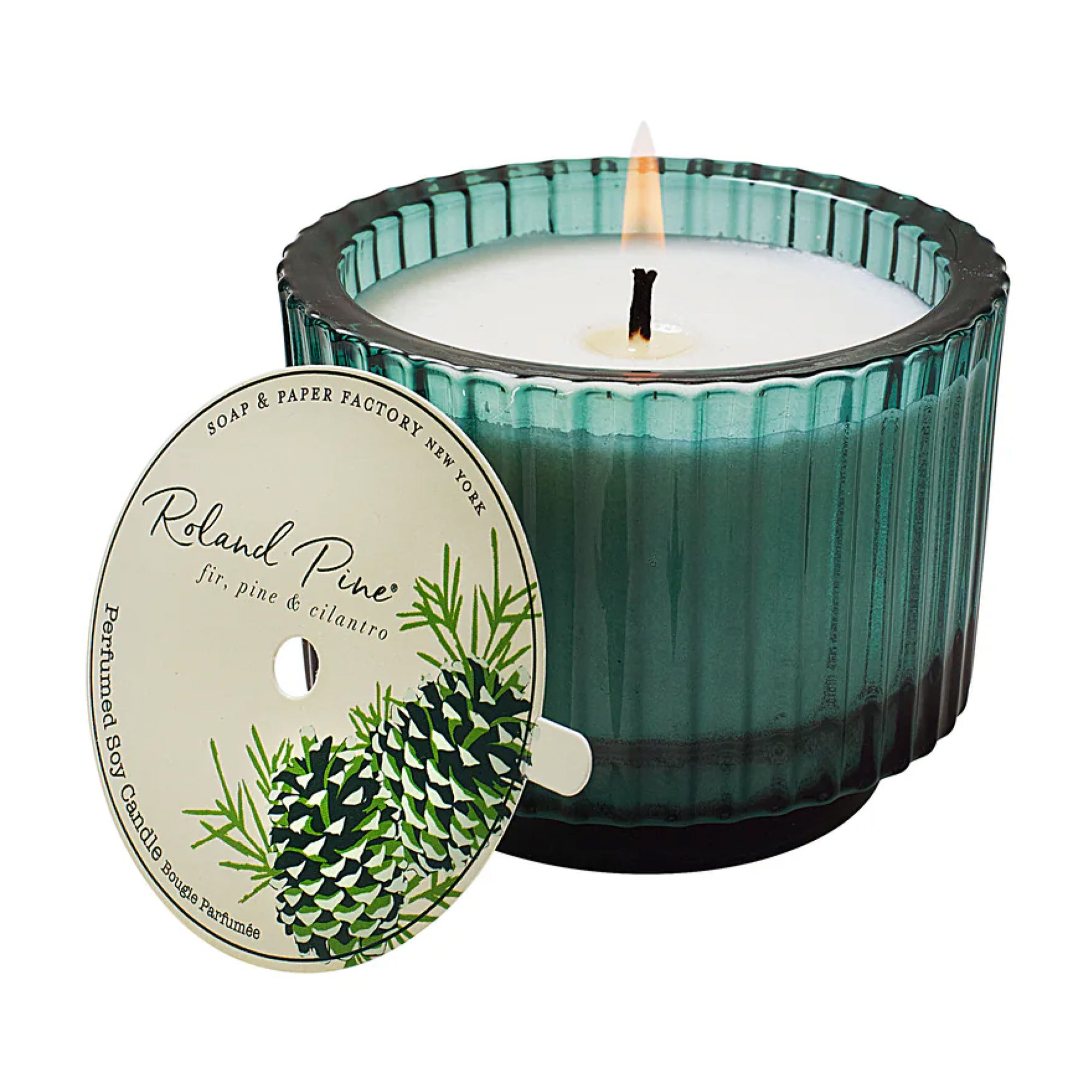 Roland Pine Green Glass Candle