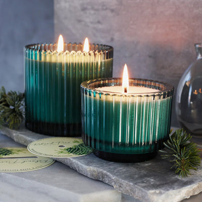 Roland Pine Green Glass Candle