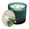 Roland Pine Two Wick Green Glass Candle