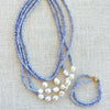 Blue and White Beaded Necklace