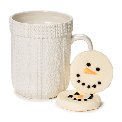 Cable Knit Mug with Snowman Marshmallow Toppers