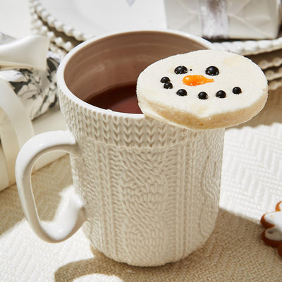 Cable Knit Mug with Snowman Marshmallow Toppers