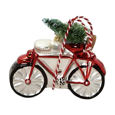 Christmas Tree on Bicycle Ornament