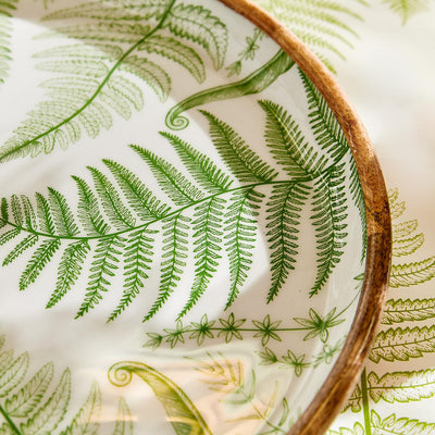 Fanciful Fern Wood Round Tray