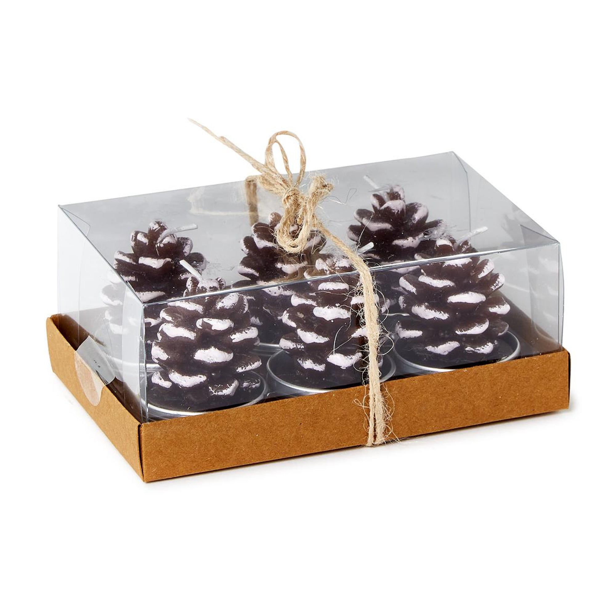 Snowed Pinecone Tealight Candles