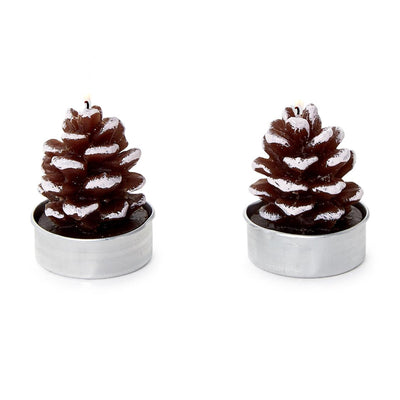 Snowed Pinecone Tealight Candles