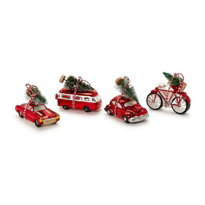 Christmas Tree on Bicycle Ornament