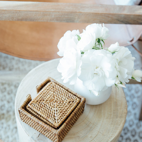 Rattan Coasters - White