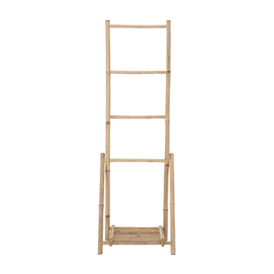 Bamboo Folding Ladder with Bottom Shelf