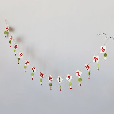 Merry Christmas Wool Felt Garland