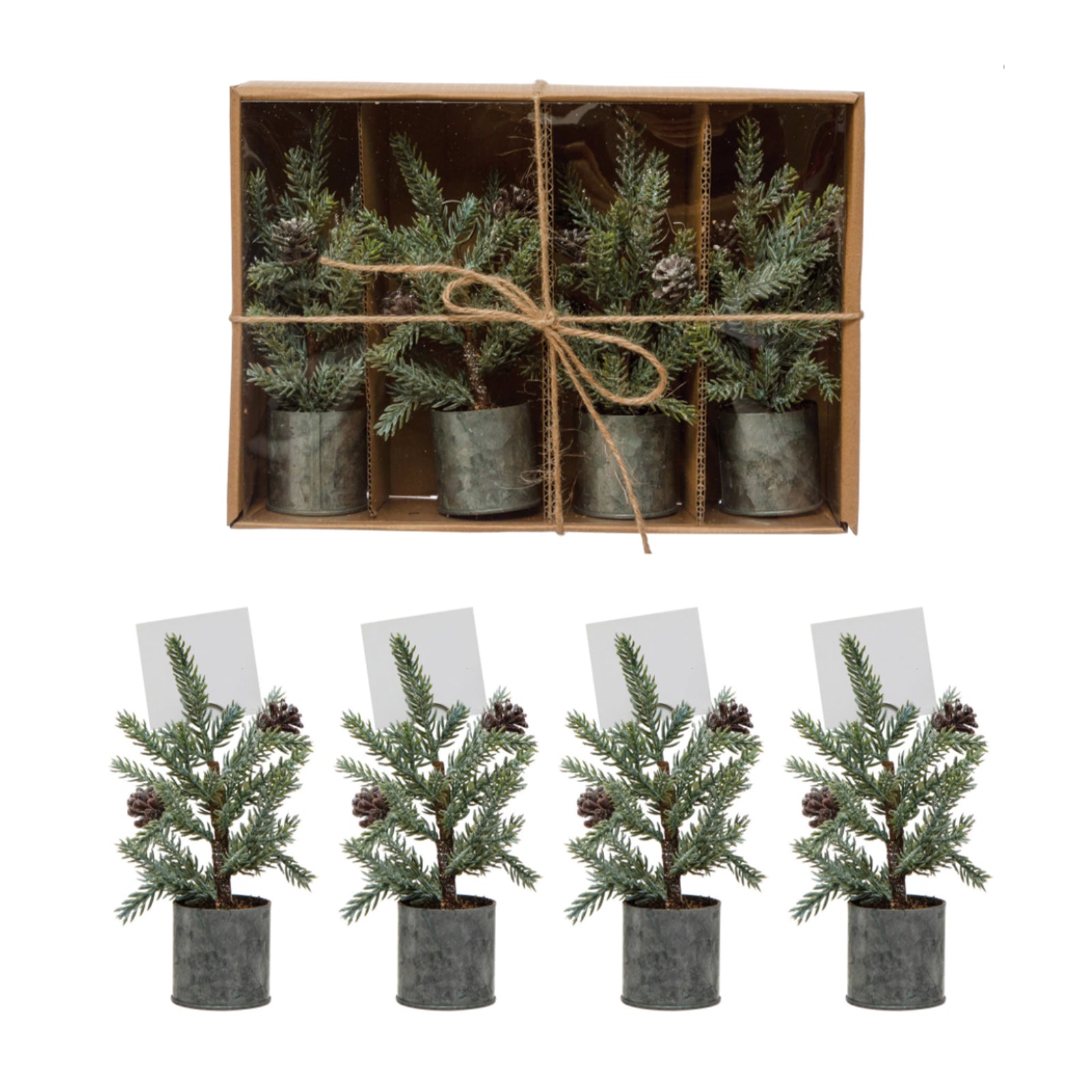 Faux Pine Tree Place Card Holders