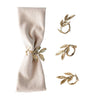 Brass Napkin Rings with Leaves