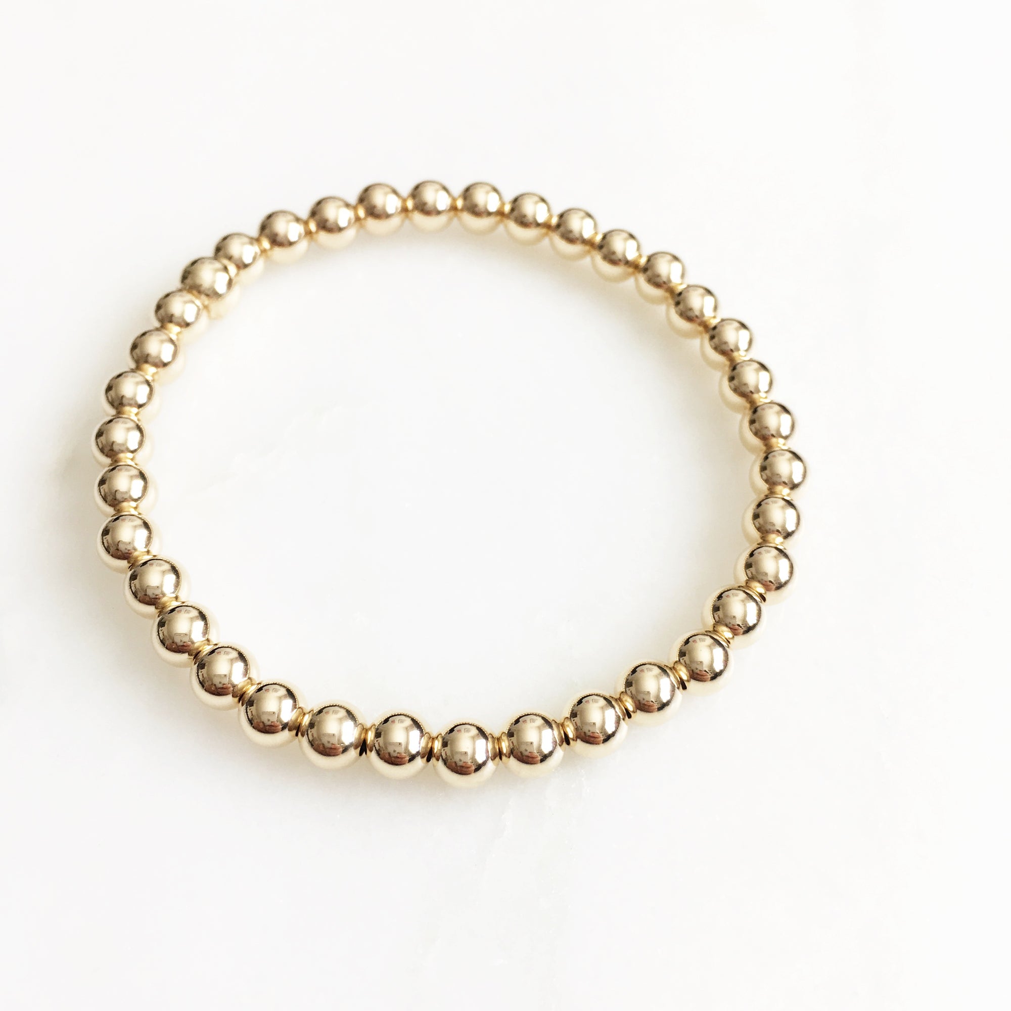 Gold Filled Beads Bracelet (5mm)
