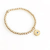 Gold Filled Beads Blue Eye Bracelet