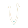 2 Tiny Turquoise Gemstones Drape Necklace