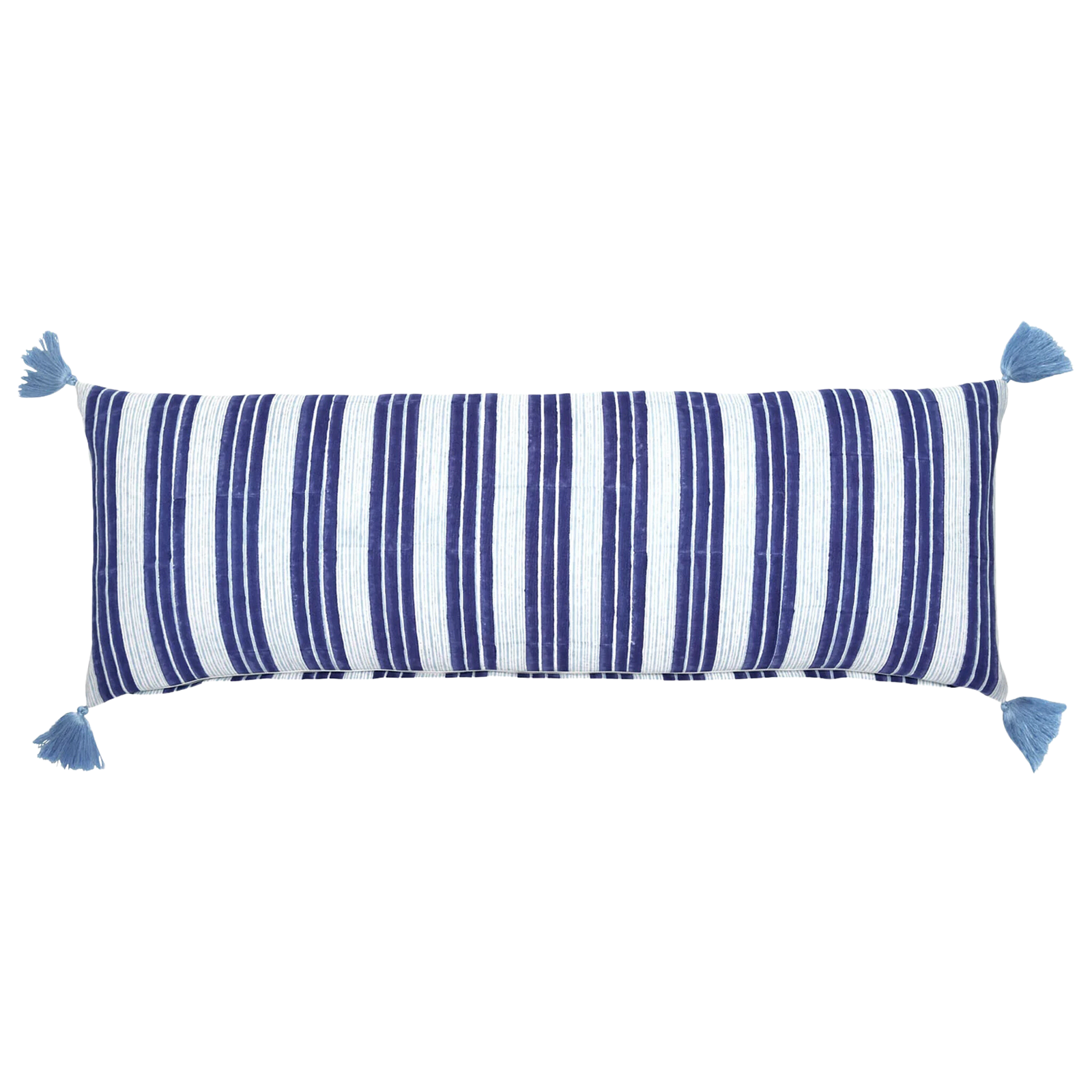 Vintage Stripe Indigo Lumbar Pillow Cover