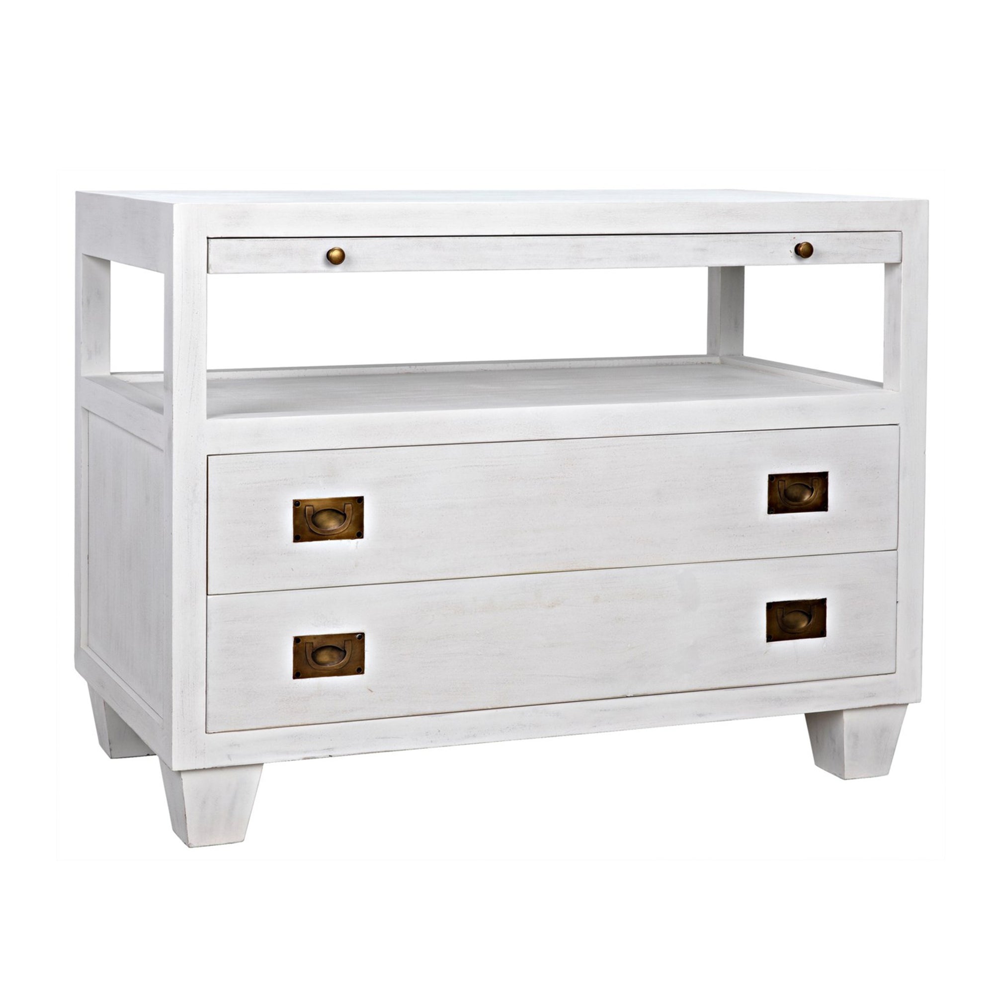 2-Drawer Side Table with Sliding Tray