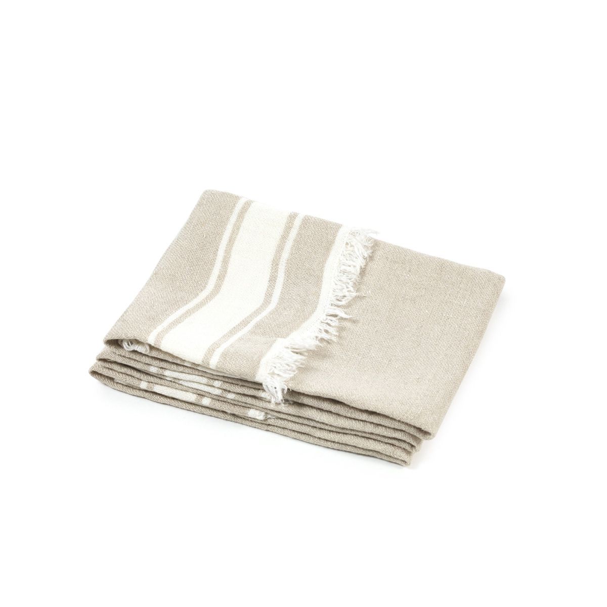 Belgian Guest Towel Flax Stripe
